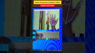 Hand Gestures Control LEDs💡 Arduino Python Project 🔥🔥 #shorts #viralvideo #reels #electroeshu #diy