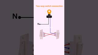Two-way switch connection 👍 #electricalvideo #twowayswitchconnection #housewiring #wiring #shorts