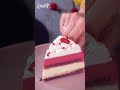 White Chocolate Raspberry Mousse Cake #shorts #raspberry #whitechocolate