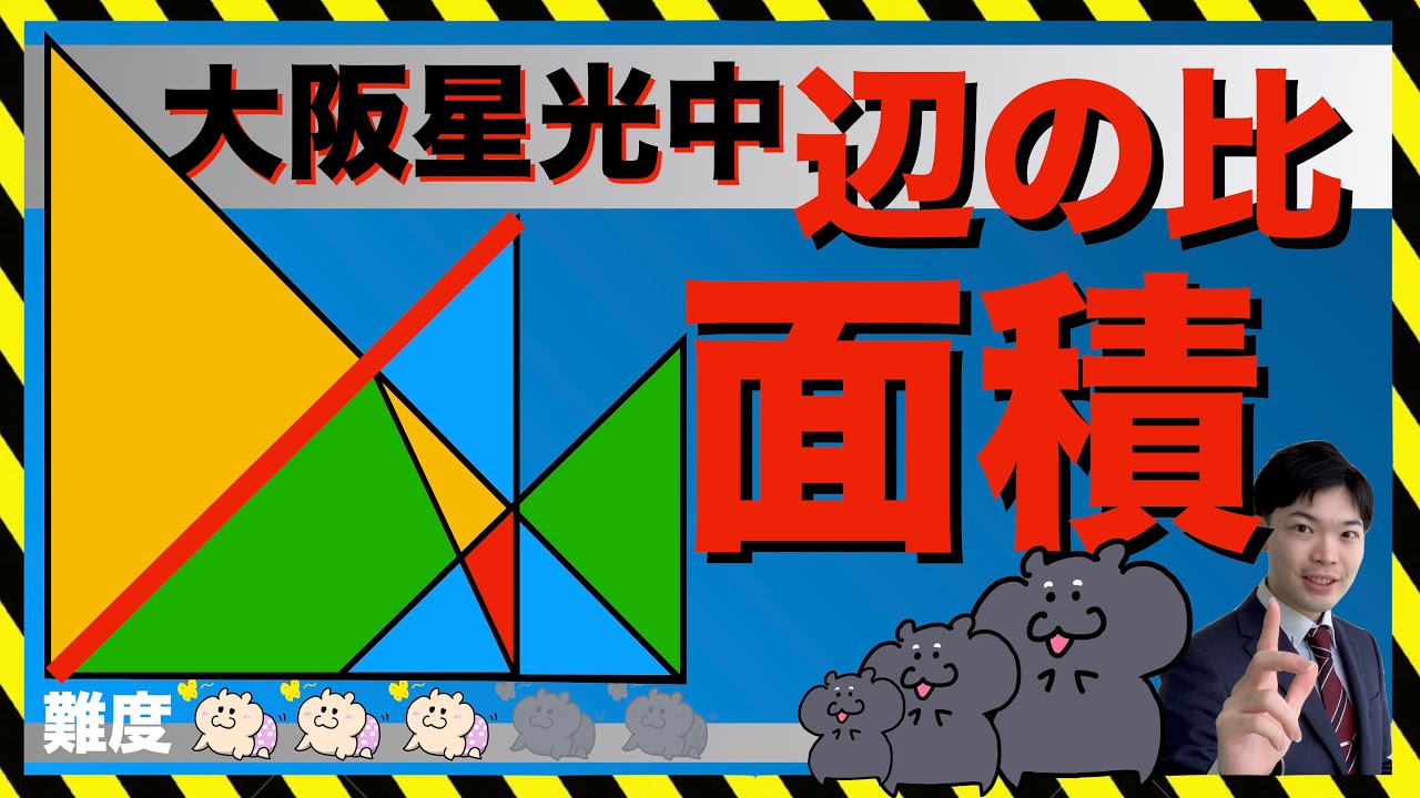 図形問題【比も面積も、ど〜求めるねん。】大阪星光中