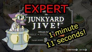 Cuphead Expert Speedrun - Junkyard Jive (1:11)