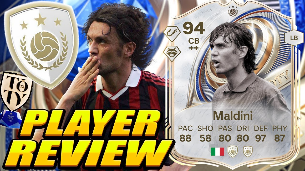 He IS THE PERFECT DEFENDER… 🧱🐐 94 TOTY Icon Maldini Review! 94 Maldini Team of the Year Review! TOTY