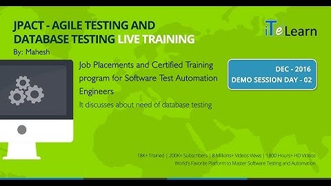 Agile Testing & Database Testing Live Training for beginners Day 02