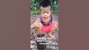 Anak Bikin Kopi,  Tapi Awas!  Jangan diminum! #shorts #maragamaragi
