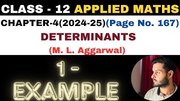 1 Example solution l Chapter 4 l DETERMINANTS l Class 12th Applied Maths l M L Aggarwal 2024-25