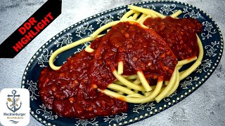Tolles DDR Rezept - Tomatensoße aus der Schulküche mit Makkaroni