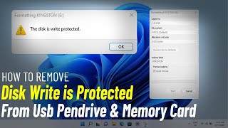 Fix disk write is protected | How To Remove Write Protection From USB Pendrive Sd Card 2024 