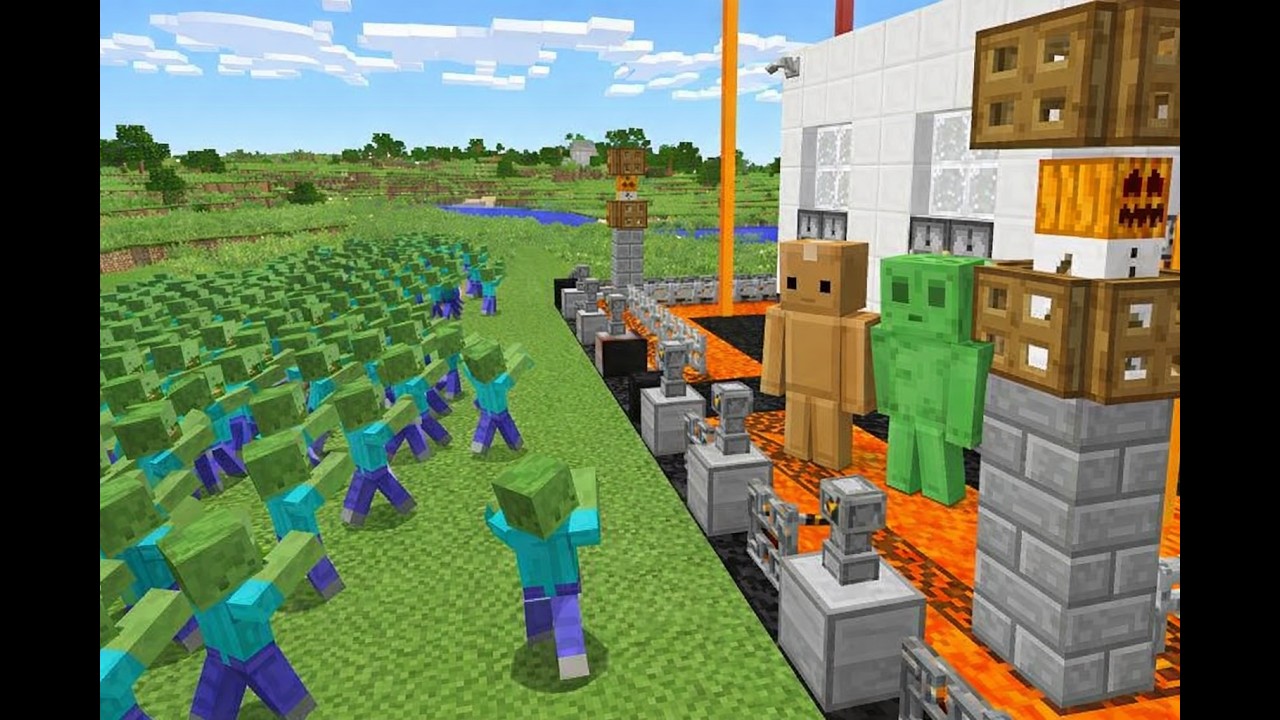 100 ZOMBI VS ULTRAFEJLETT BÁZIS A MINECRAFTBAN!