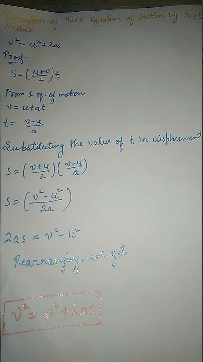 shorts Third Equation Of Motion Class 9 Derivation Of Third Equation shorts-third-equation-of-motion-class-9-derivation-of-third-equation