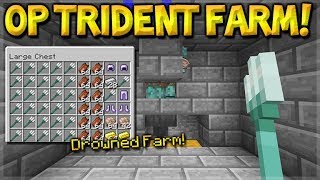 Minecraft: How To Build the Most OP Drowned Trident Farm, Nautilus Shell, Gold (PE, Xbox, Switch PC)