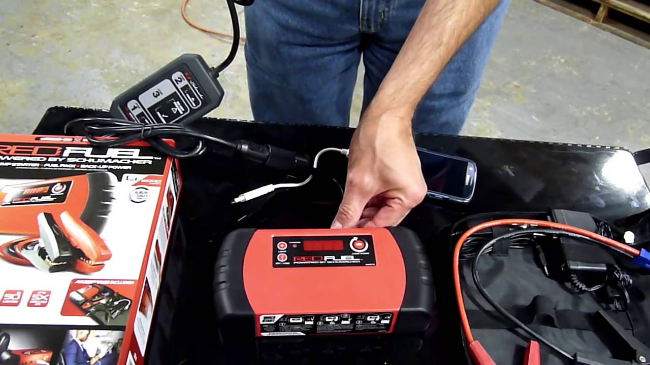 Schumacher Lithium Iron Jump Starter Sl1 Red Fuel Youtube