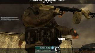 MW2 - Amazing Bouncing Knife Throw @ Game Winning Kill !
