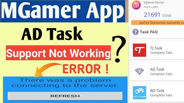 Mgamer App-  AD Task support not working | Server issue in AD Task support option | mgamer