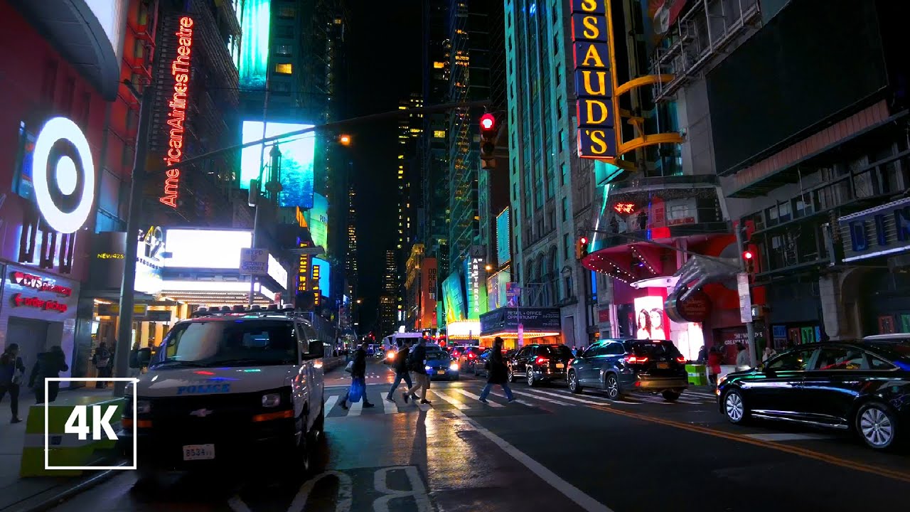 New York, Amerika Serikat | Jelajah Kota Malam 4K | 19 Jan 2023