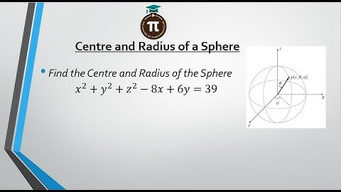 How To Find The Centre And Radius Of A Sphere || Find the Centre and Radius of x^2+y^2+z^2-8x+6y=39
