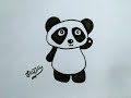 How to draw a cute panda step by step / تعلم طريقة  رسم دب الباندا بطريقة سهلة للاطفال خطوة بخطوة