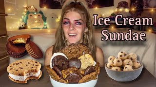 CHOCOLATE PEANUT BUTTER ICE CREAM SUNDAE MUKBANG! (Vegan)