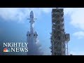 SpaceX’s Falcon Heavy Rocket Nails Its Maiden Test Flight | NBC Nightly News