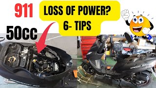 LOSS OF POWER BOGGING DOWN 50cc SCOOTER TIPS