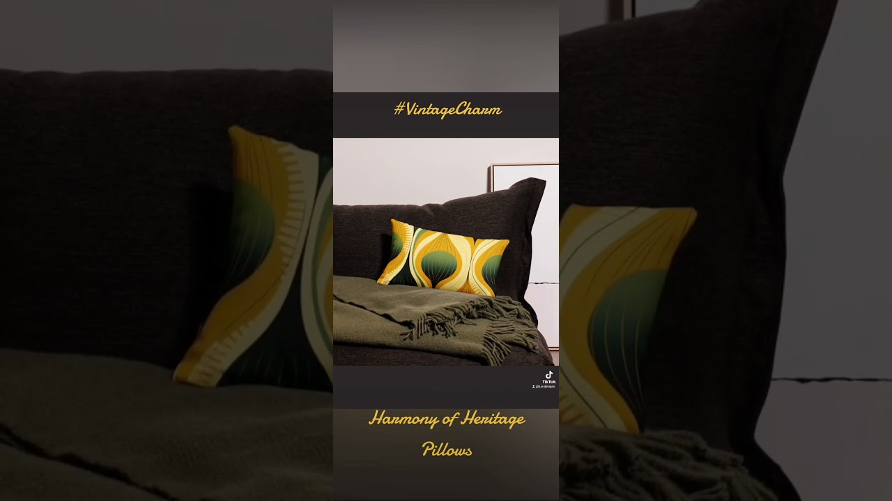 Indulge in Luxury: Harmony of Heritage Premium Pillow in Vintage Mustard & Avocado Tones  