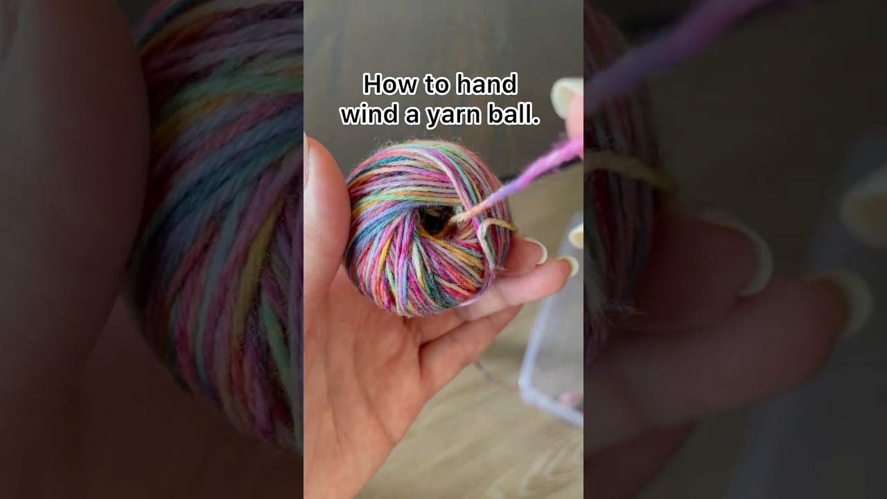 How to hand wind a yarn ball 💫 #knitting #knitthrwwtogether #handmade #yarnballwinder