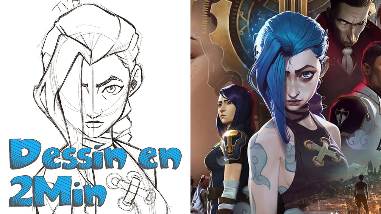 Dessin en 2 min: Powder - Jinx - Arcane - League of legend - YouTube