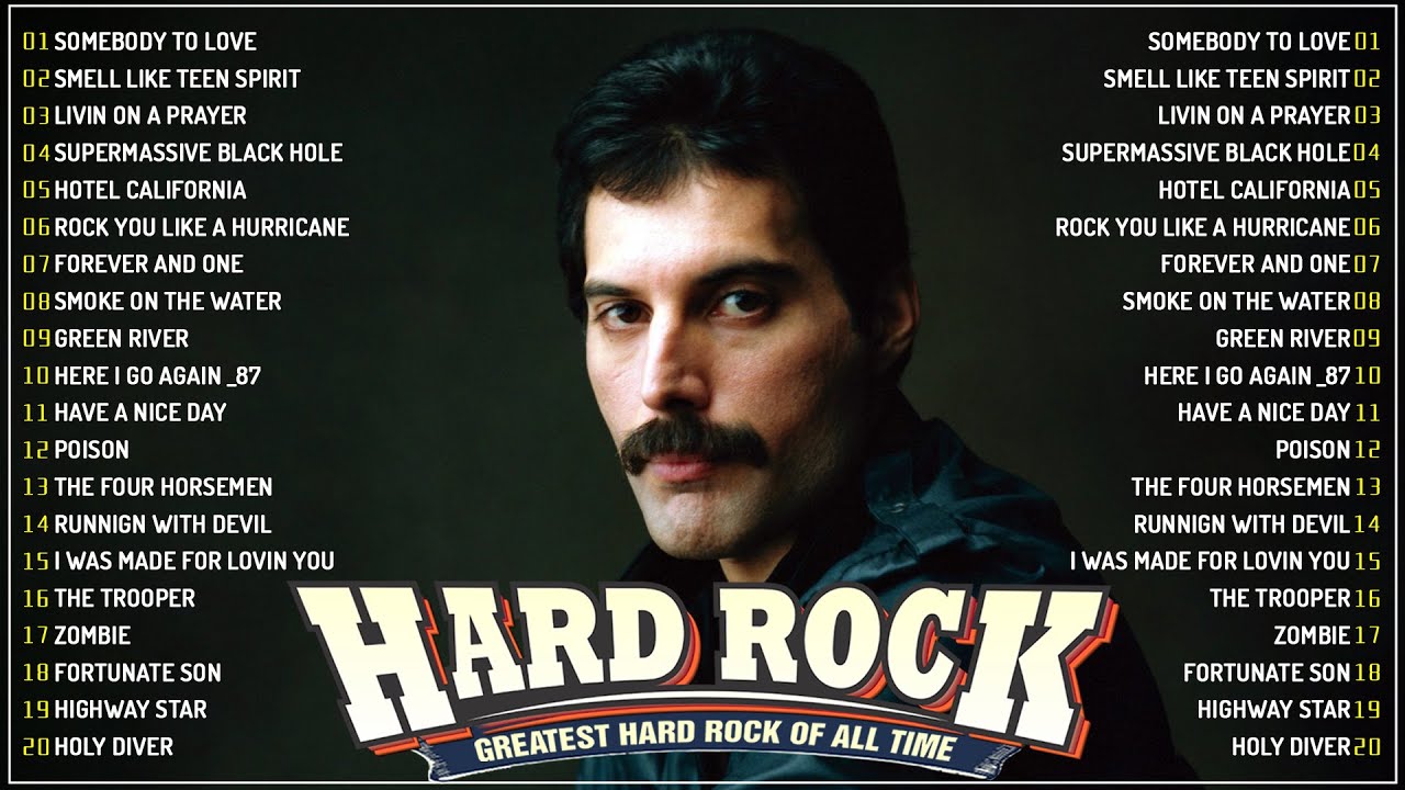 Queen , Metallica, Nirvana, ACDC, Bon Jovi Greatest Hits Hard Rock Of