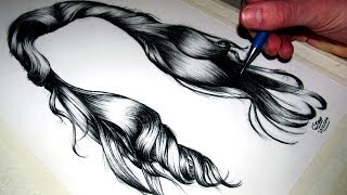 draw realistic hair drawings drawing curly sketch womens nose step sketches drawingartpedia pencil hairstyle hairs face tutorial lethalchris painting messy