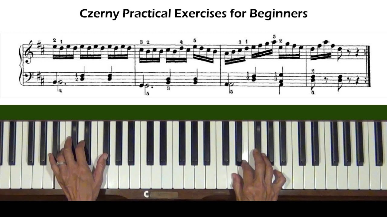 Czerny Practical Exercises for Beginners Op. 599, No. 65 Piano Tutorial ...