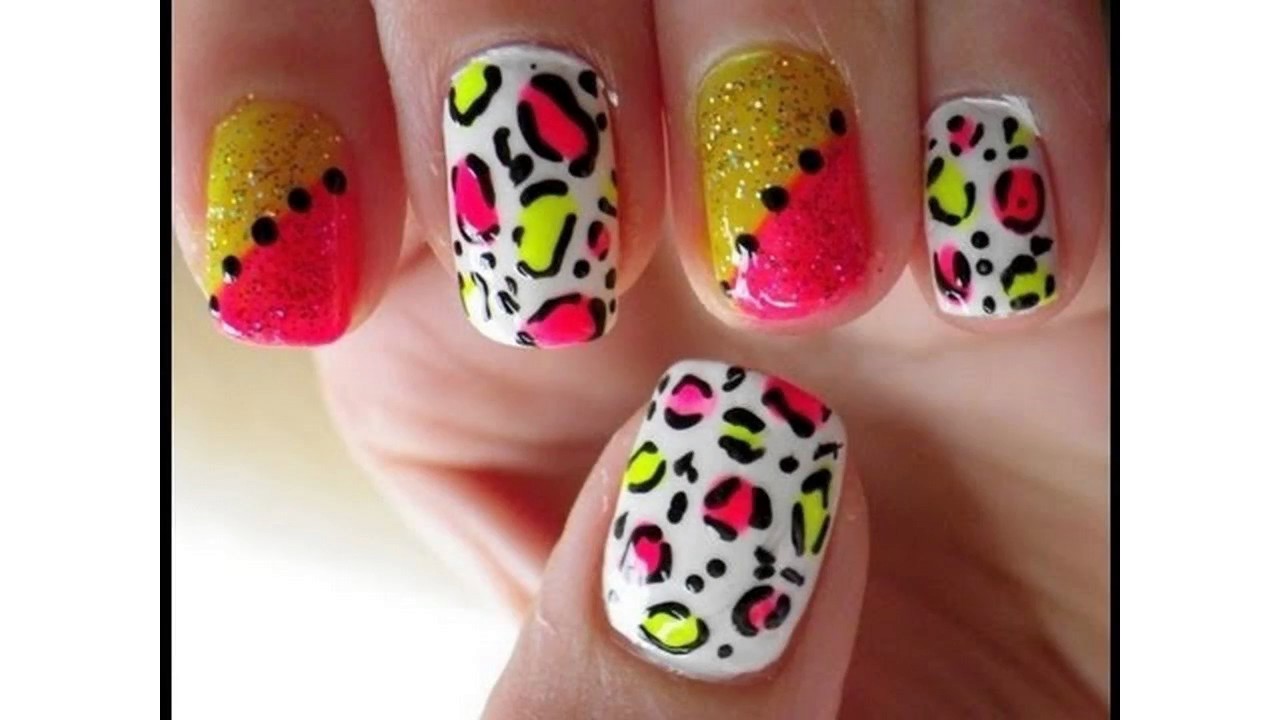 Tendencias en Uñas decoradas con colores fosforescentes - YouTube