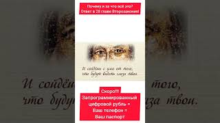 Запрограммированный цифровой рубль = Ваш телефон =Ваш паспорт. За что это? Читай 28 Второзакония!!!