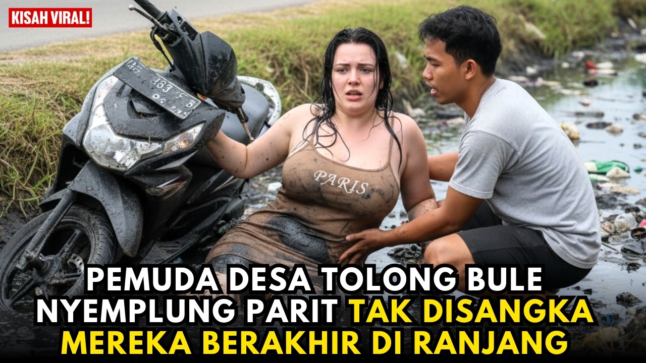 Bule Nyemplung Parit Kotor, Pemuda Desa Bawa Pulang dan Terjadi Ini