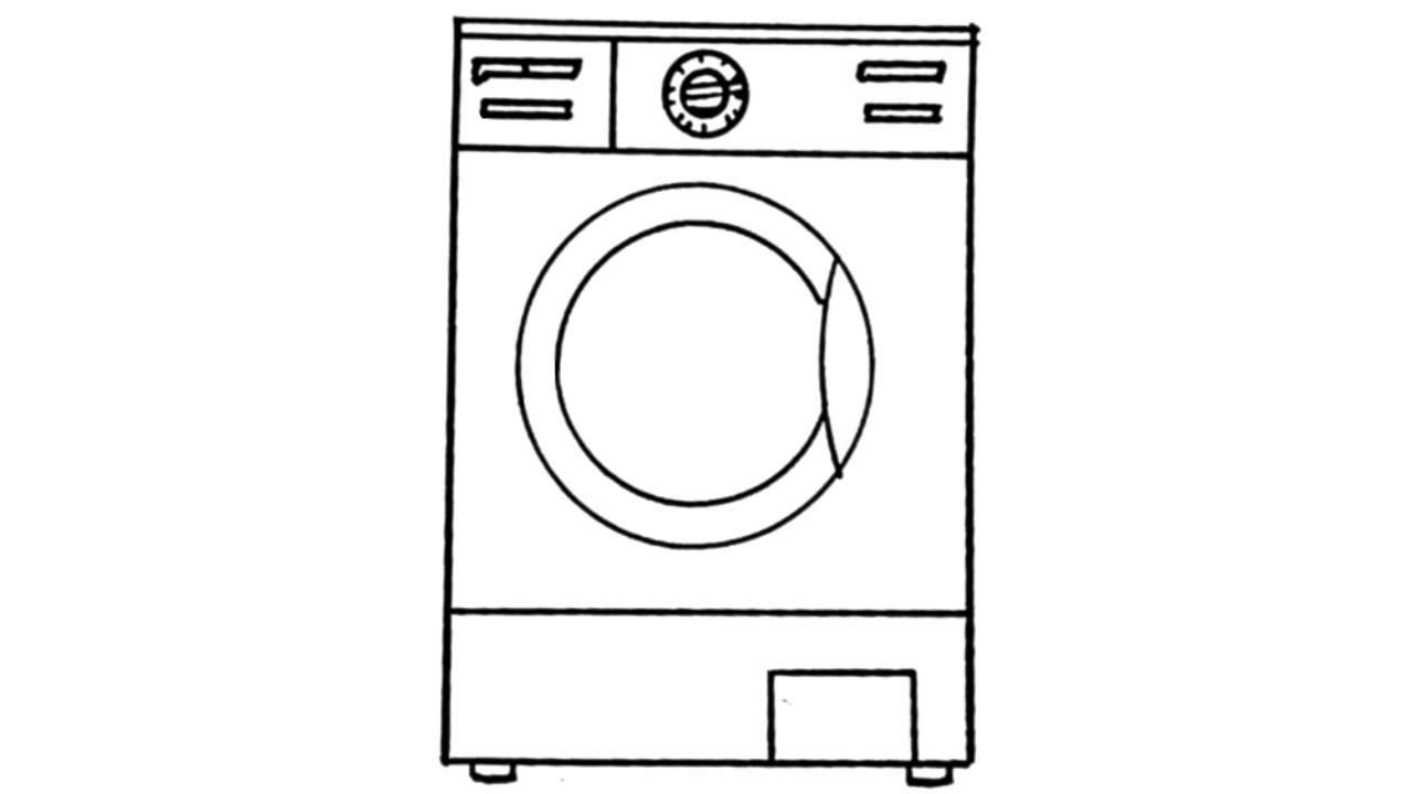 Washing Machine Line Drawing PNG Images - Pngtree