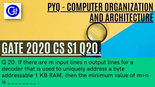 GATE 2020 CS Q20. If there are m input lines n output lines for a decoder that is used to..  SOLVED!
