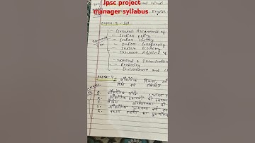 #jpsc project manager syllabus
