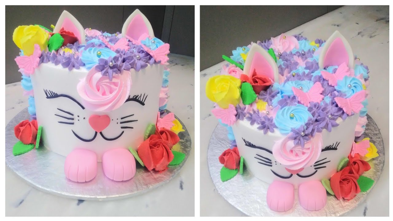 Unicorn birthday cake / pink cat / cat cake / rainbow cat cake ...