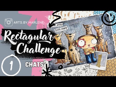 RecTAGular Challenge Aall and Create jour 1 Chats aux aquarelles et poudres Magicals