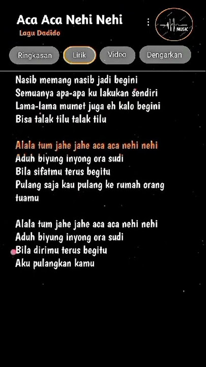 Aca Aca Nehi Nehi #lirik #lagu #lagutiktok #lirikterbaru #album