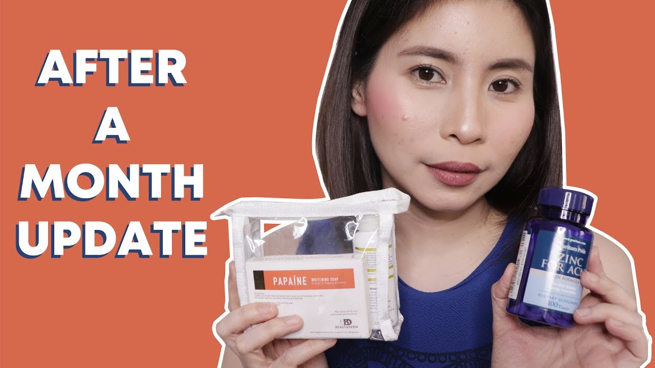 BEAUTEDERM SET & ZINC FOR ACNE SUPPLEMENT AFTER A MONTH UPDATE YouTube