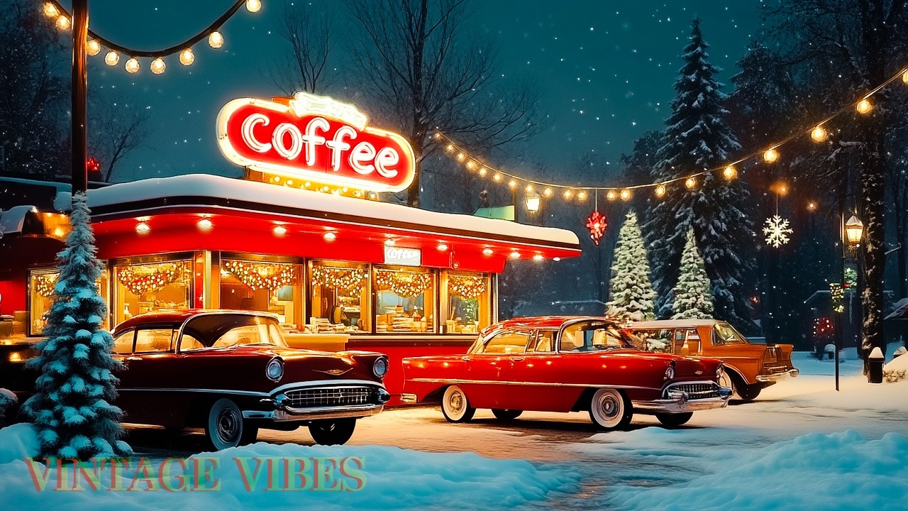🎄Рождественская кофейня 1950-х годов: классические рождественские песни и винтажная атмосфера ❄️