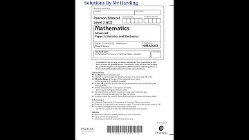 Edexcel - A-Level Mathematics - Paper 3 - Statistics - June 2018 - Solutions By Mr Harding