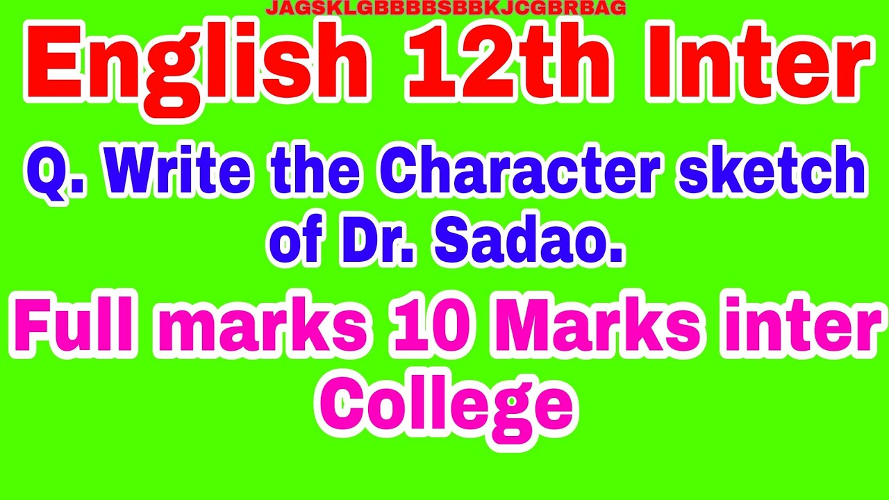 want character sketch of dr sadao hoki in chap the enemy somebody plz its  urgent - English - The Enemy - 9501149 | Meritnation.com