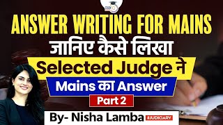 Answer Writing for Judiciary Mains | DJS Mains 2024 | Part - 2 | StudyIQ Judiciary