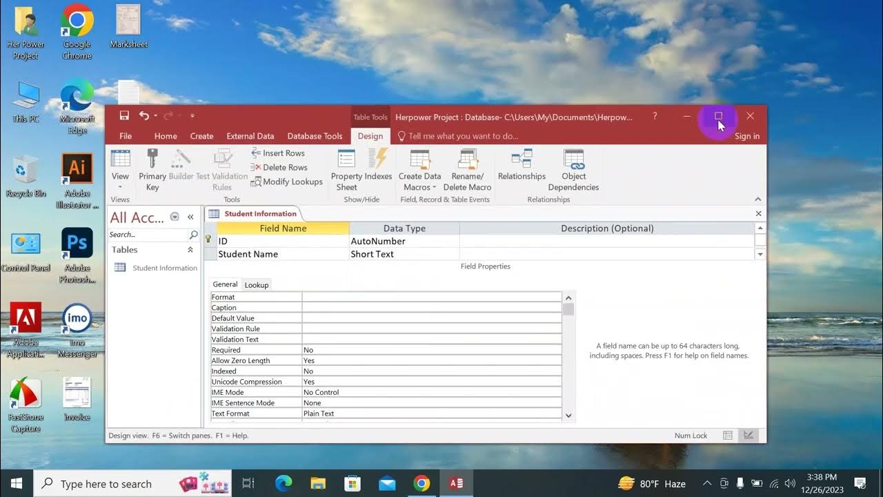 MS Access DB Create, Table Design And Form Create - YouTube