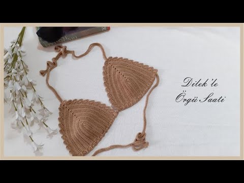 Tığ İşi Bikini Üstü Yapımı / Crochet Bikini Top Making