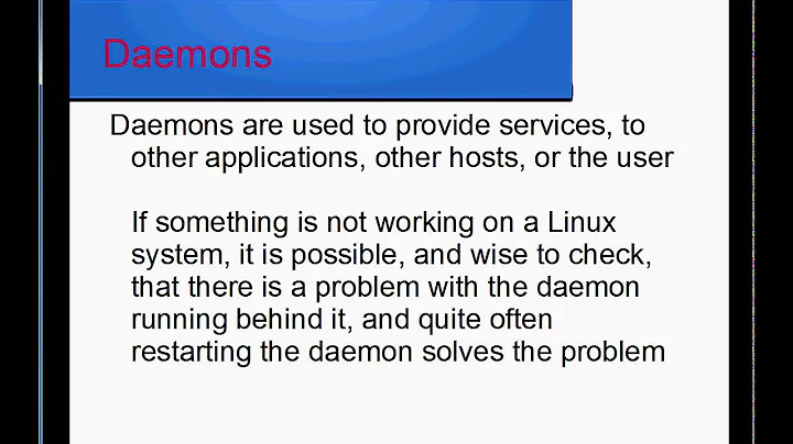 Linux Chapter 18 - Daemons