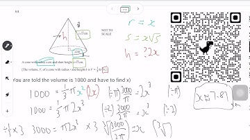 iGCSE Mathematics 0580: Paper 4  - volume of cone & prism, algebraic manipulation and solving for x
