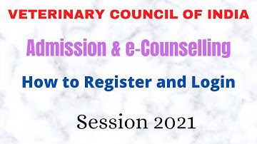 How to Register & Login||Veterinary Counselling ||All India Quota ||2021
