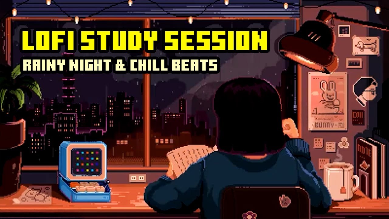 LOFI STUDY SESSION 📚 Rainy Night & Chill Beats | Pixel Animation Live Wallpaper Loop