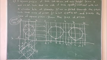 Sheet No. 06-03 | Engineering drawing | development of surface | Square prism | MITM
